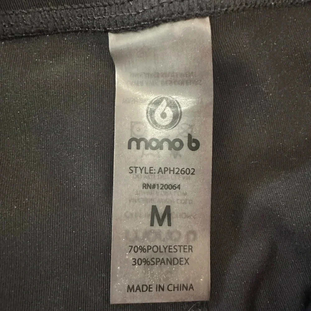 Mono b black leggings with gold accent stripes. Size M - Picture 5 of 9